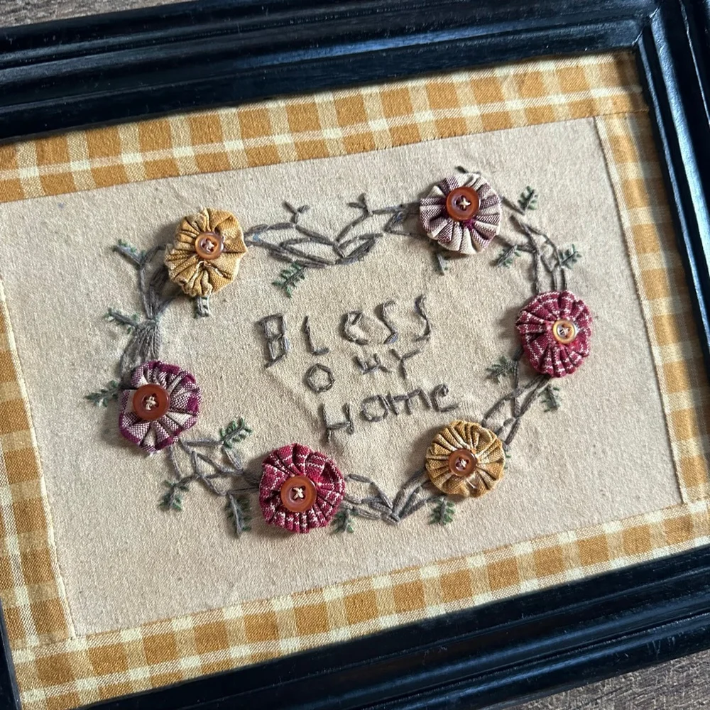 Vintage cross Stitch Home Picture Frame